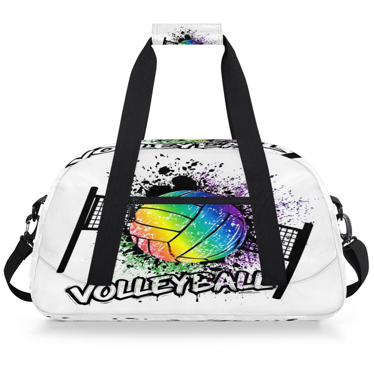 Volleyball Sport Ball Gym Duffel Bag for Women Men - Small Travel Sports Getaway Overnight Weekender Workout Dance Bag for Boys Girls Kids Teens