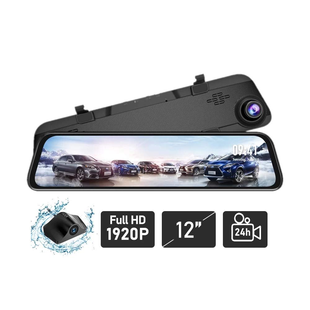 JADO G840S 12-inch Streaming RearView Mirror Car Dvr Camera Dashcam FHD Dual 1080P Lens Driving Video Recorder Dash Cam