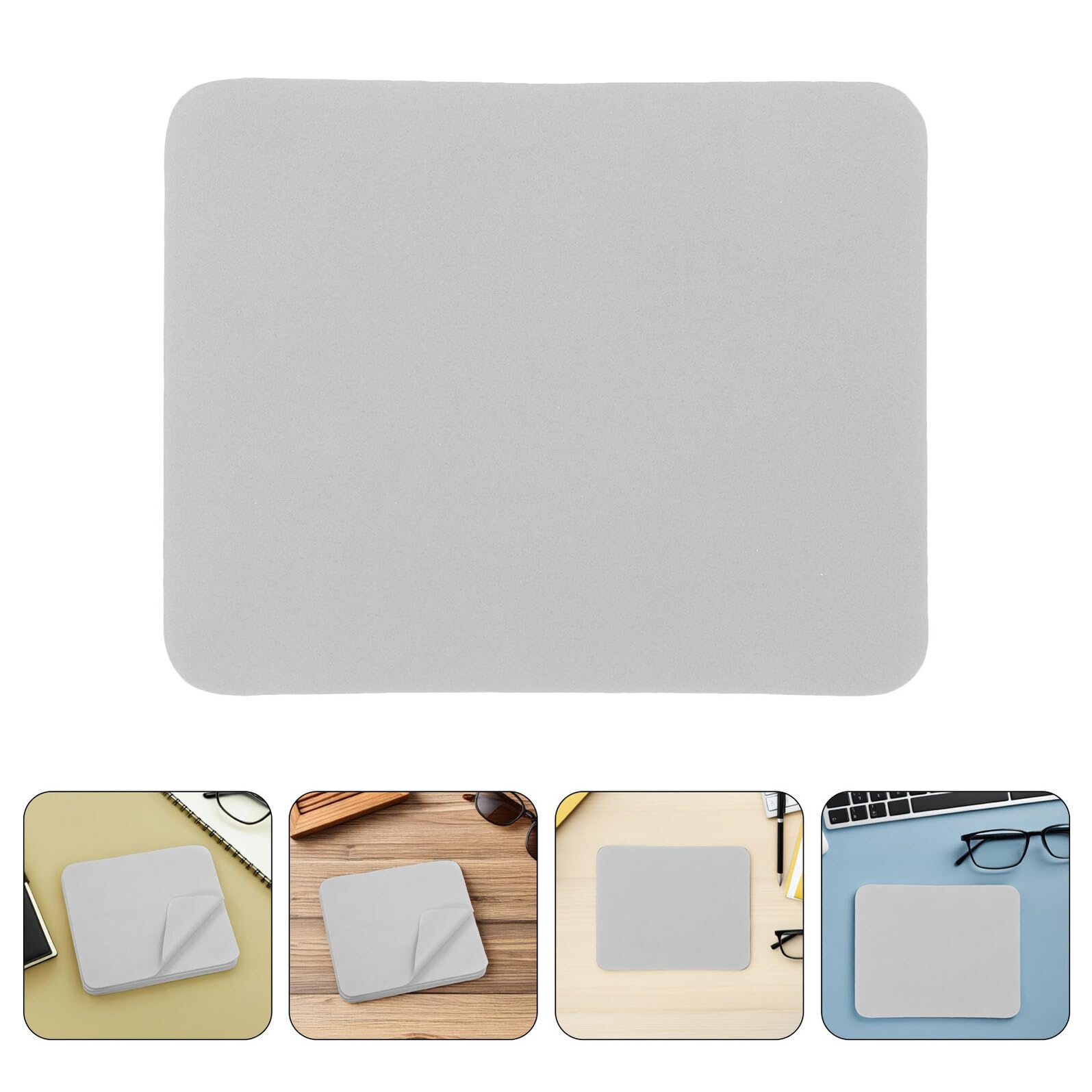 50 Pezzi Panno Pulizia Occhiali Microfibra Doppia Faccia in Finta Scamosciata Grigio Chiaro Morbido e Resistente per Lenti Schermi e Occhiali da Sole Rimuove Olio e Macchie Senza