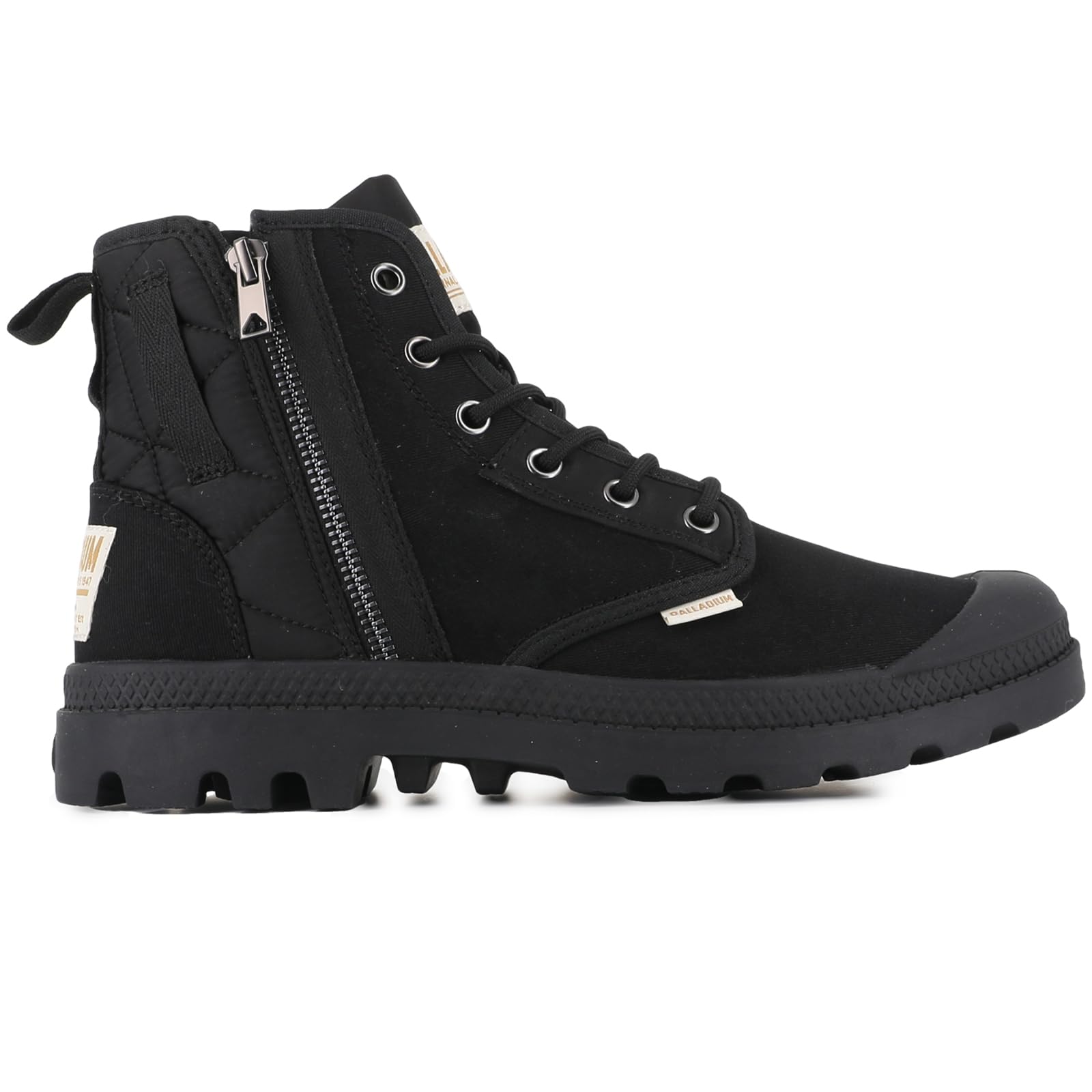 Palladium Men's Pampa Detroit Zip Boot, Non-slip Cotton Lace Up Vegan Boot for Fall Winter
