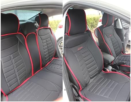 Suzuki Swift 2010-2014 ile Uyumlu L x Oto Koltuk Minderi  n Arka 5li Set Five Star Serisi S YAH KIRMIZI