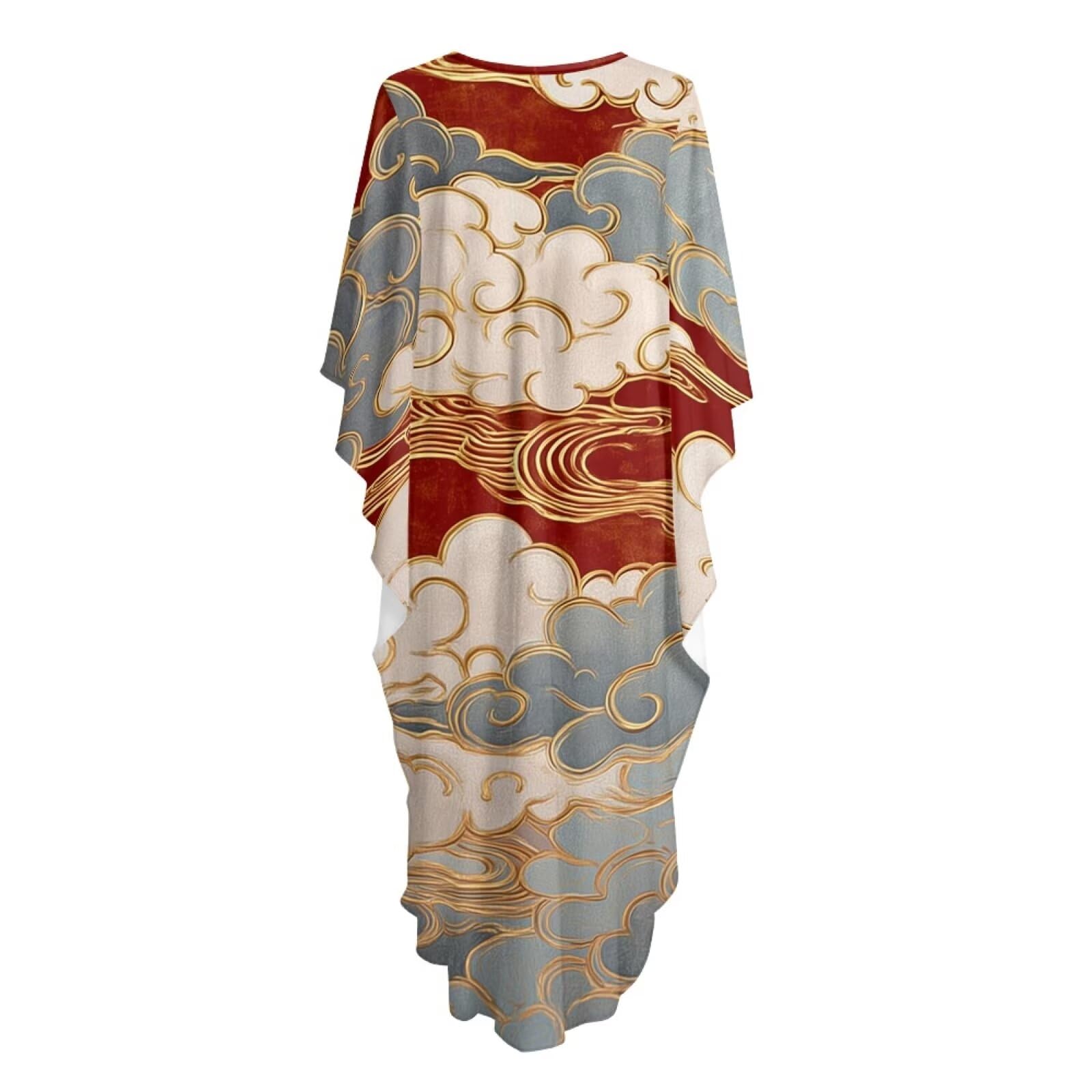 Poceacles Vestito da spiaggia da donna, caftano, abito da spiaggia, copricostume da bagno, estetico asiatico, orientale, grafico