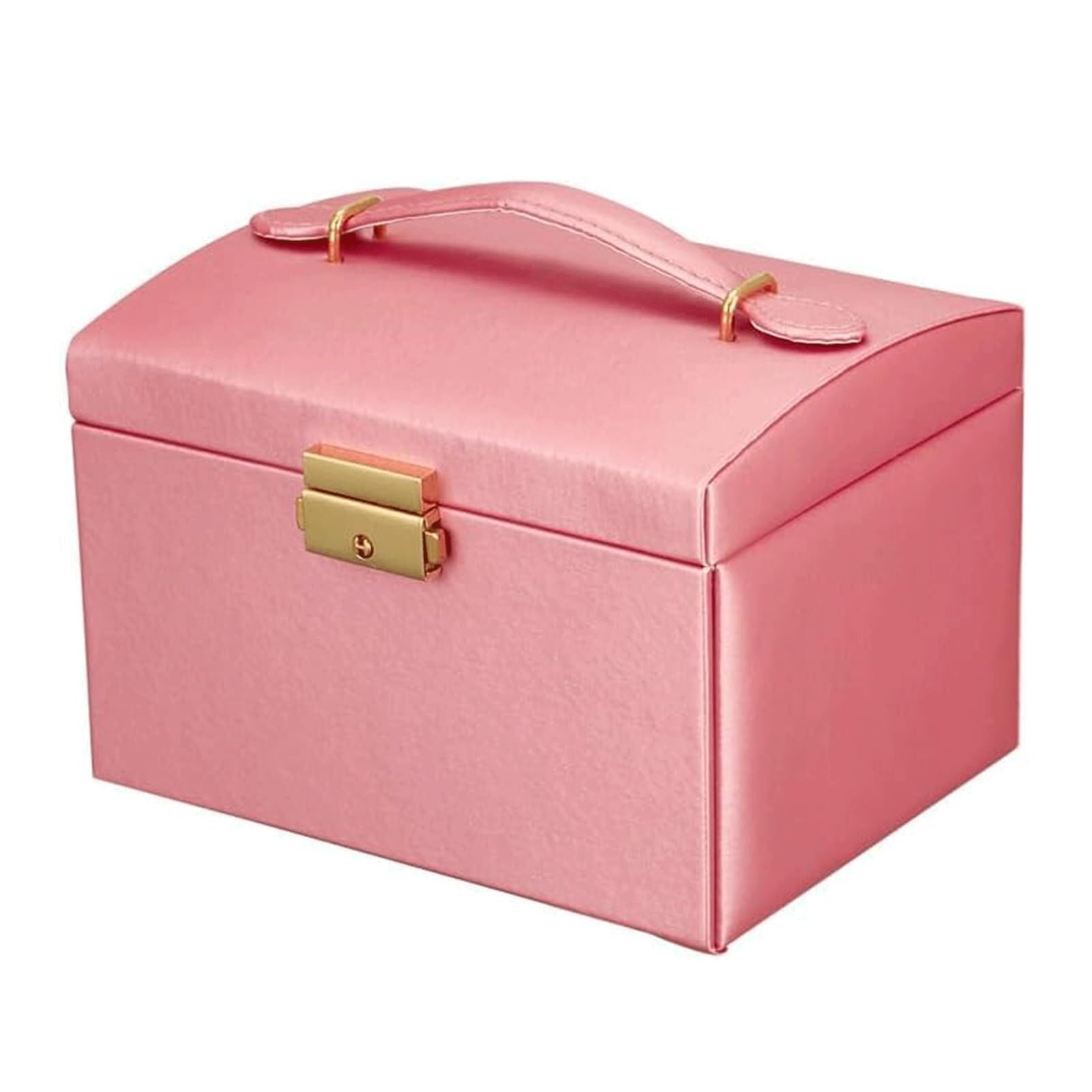 Boîte à bijoux verrouillable anti-poussière grand organisateur cuir