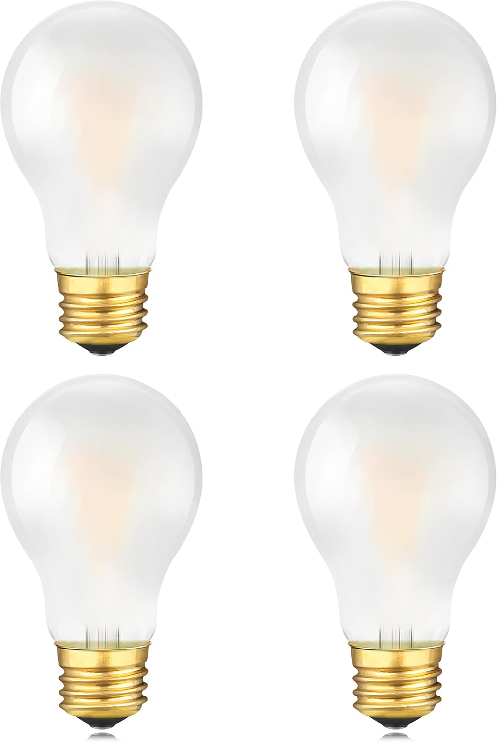 Dimmable Frosted LED A19 Light Bulb, 25 Watt Equivalent LED Bulbs, Efficient 2W, 2700K Soft Warm E26 Edison Medium Screw Bulbs for Home Bedroom Kitchen Living Room Office Lamp - 4 Pack
