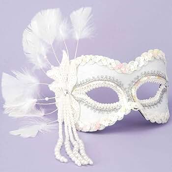 トップス melt the lady feather balaclava white Masquerade Mask for Women Mask Halloween Cosplay Masks