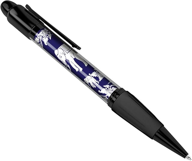 Destination Vinyl Pens Beautiful Indian Elephants Art Print Black Ballpoint Pen - Student #15597