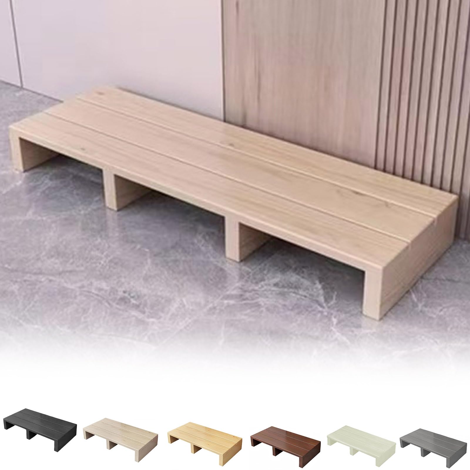 Nevthar Natural Wood Instant Height,Outdoor Steps,Slip Step Stool long,Supports Going Up And Down The Entrance,with Non-Slip Top,without assembly,Low Step Stool,for Loft Beds,Solid Wood,Mobility Aid