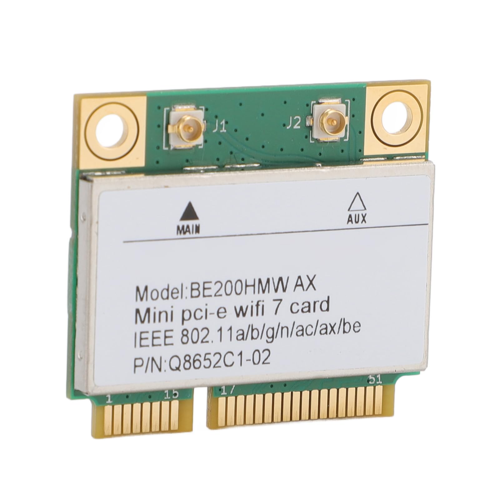 VBESTLIFE BE200HMW Scheda Mini PCI E WiFi 7, Bluetooth 5.4, Scheda di Rete Wireless Gigabit a 2 Bande 8774Mbps per per Linux, per Chrome OS (Nessuna Antenna)