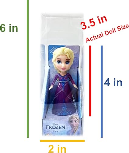 Miniatura 5 de Amarina Empaquetado en caja transparente para regalo, mini muñeca de 3.5 pulgadas, a elegir entre los 14 personajes de Frozen de estilo (ELSA morado)