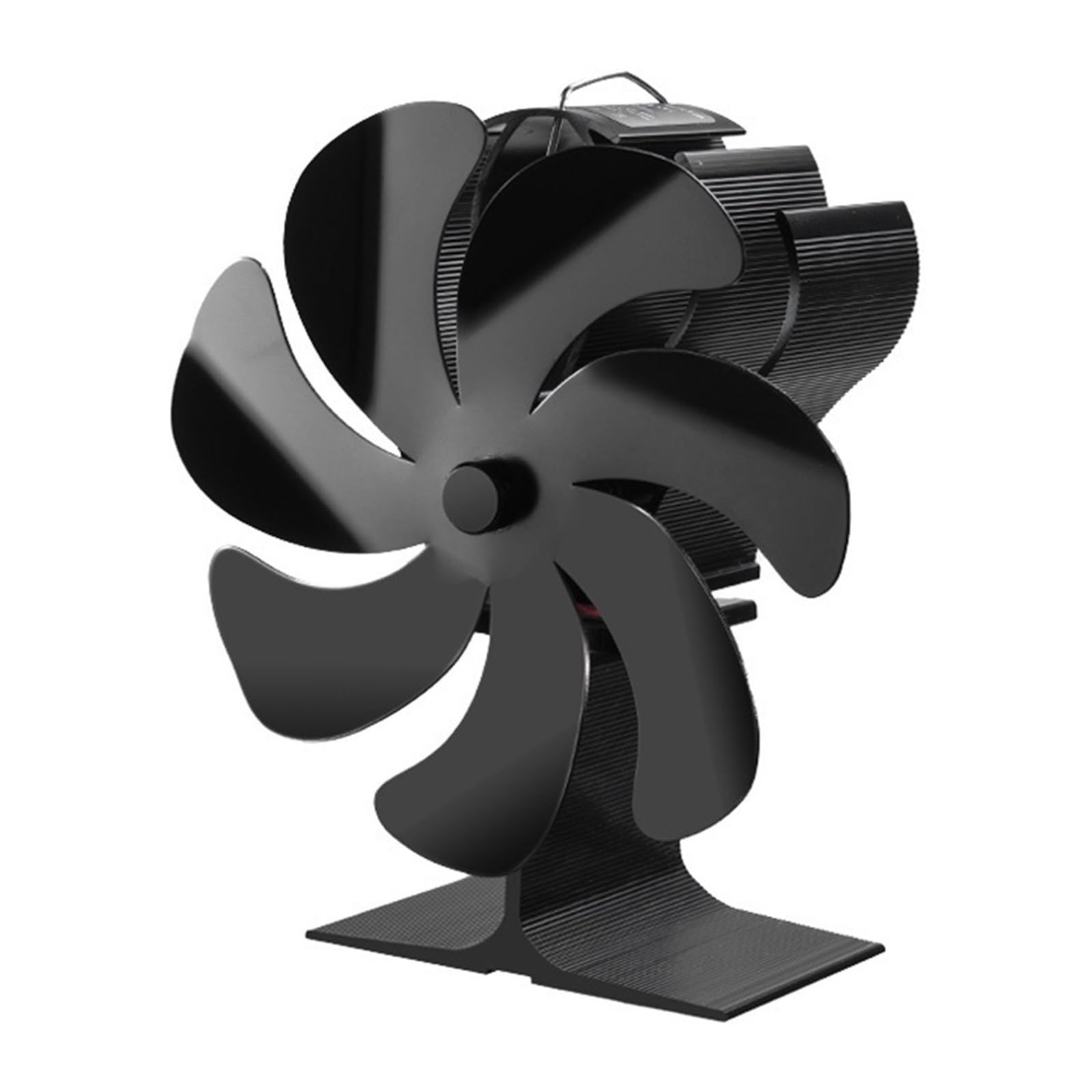 Ventilador Estufa Leña Ventilador For Hogar Negro Con 7 Aspas, Estufa De Calor, No Requiere Batería Ni Electricidad, Quemador Leña, Ecológico Silencioso(1 PCS-7 Blade)
