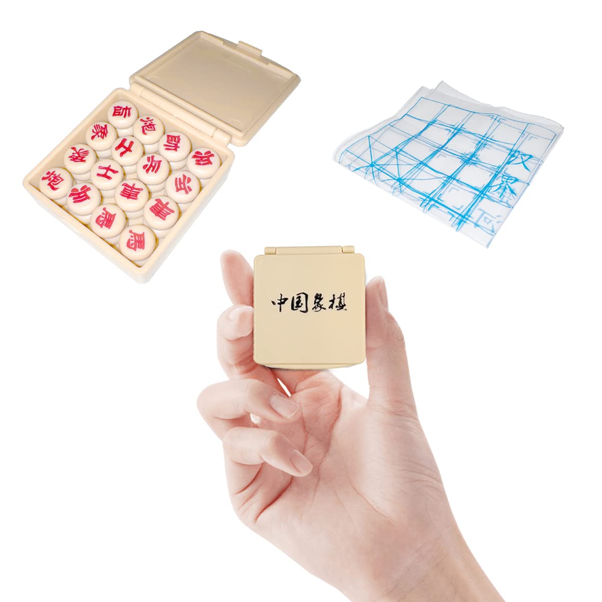 Mini Chinese Chess Tradditional Xiangqi Travel Set Plastic Board Game for Two Players