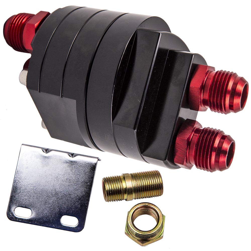 maXpeedingrods Kit de Adaptador de Filtro de Aceite Universal de Aluminio, Adaptador de Empalme Macho para Desplazamiento de Filtro de Aceite, Rosca M20x1.5/3/4"x16 UNF,Conector AN10,Montaje en Bloque