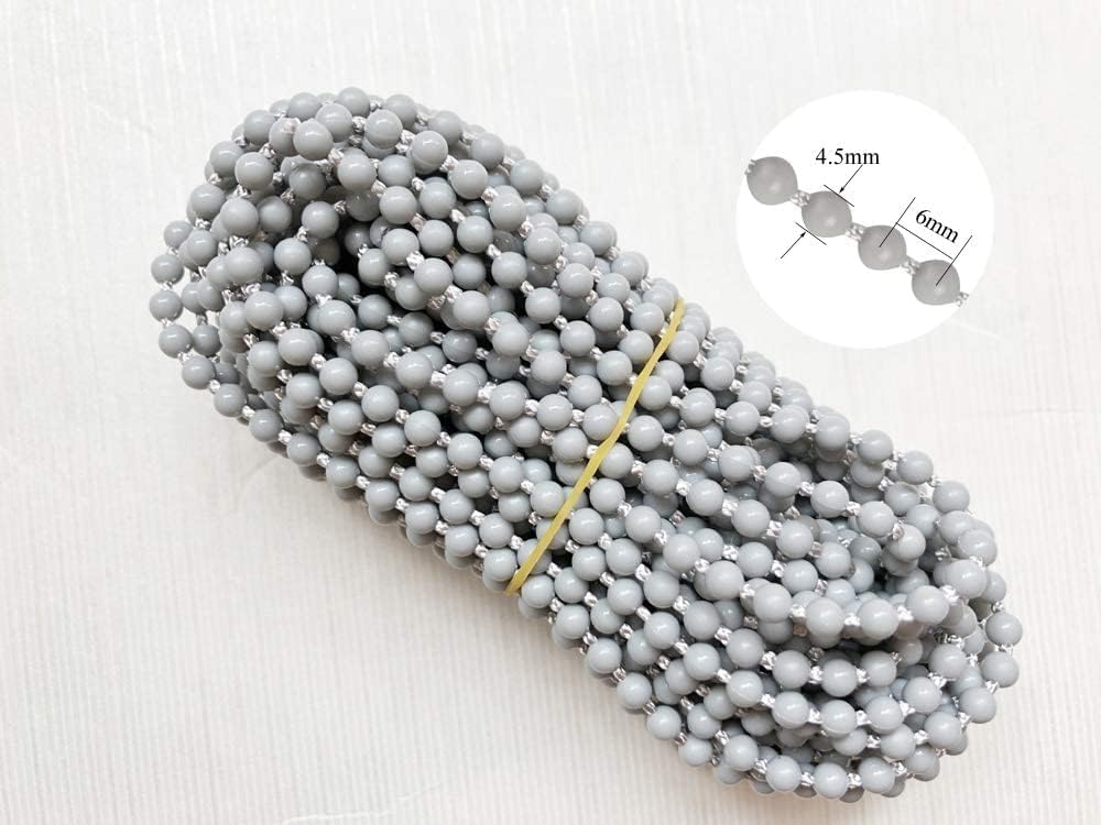 Luanxu10 Meters (10.94 Yards) Roller Blind Bead Chain Cord with 10 PCS of Connectors for Roman Venetian Honeycomb Vertical Shade Blind Cord for Roller Blind Replacement Parts Repair Fittings (Gray) - Image 3