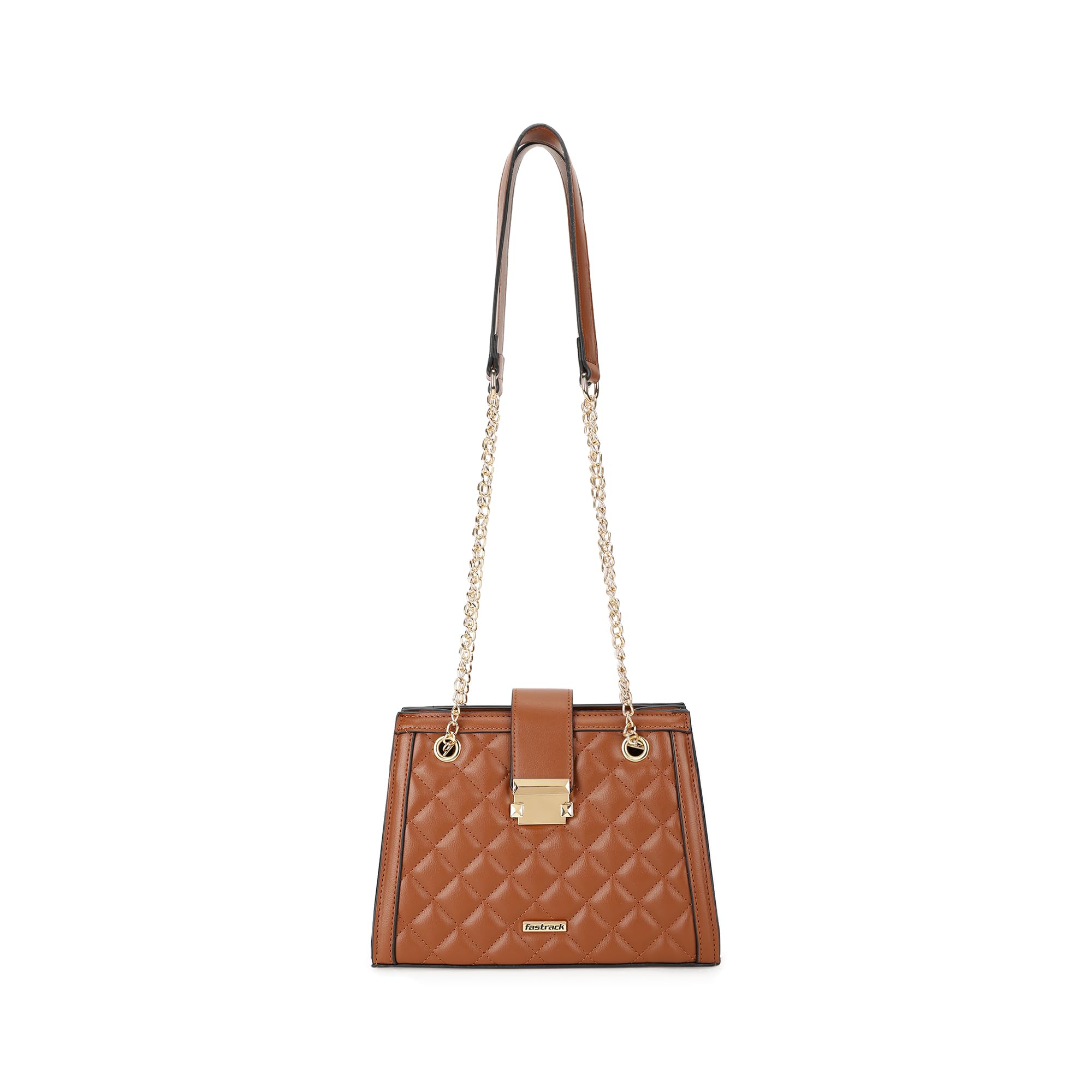 Women Metal Accent Textured Satchel with Flap and Top Zip Closure | Inner Slip Pockets| Trendy Women Handbags | Satchel Bags for Casual Carry-image-10