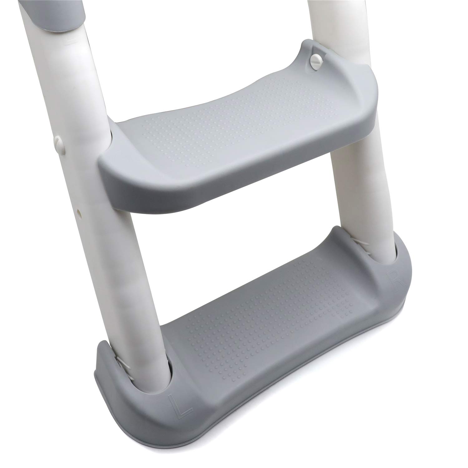 HTTMT - Asiento clásico de escalera de inodoro con cojín mejorado, silla de inodoro para bebés y niños pequeños, color gris [P/N: ET-BABY002-GRAY-C]