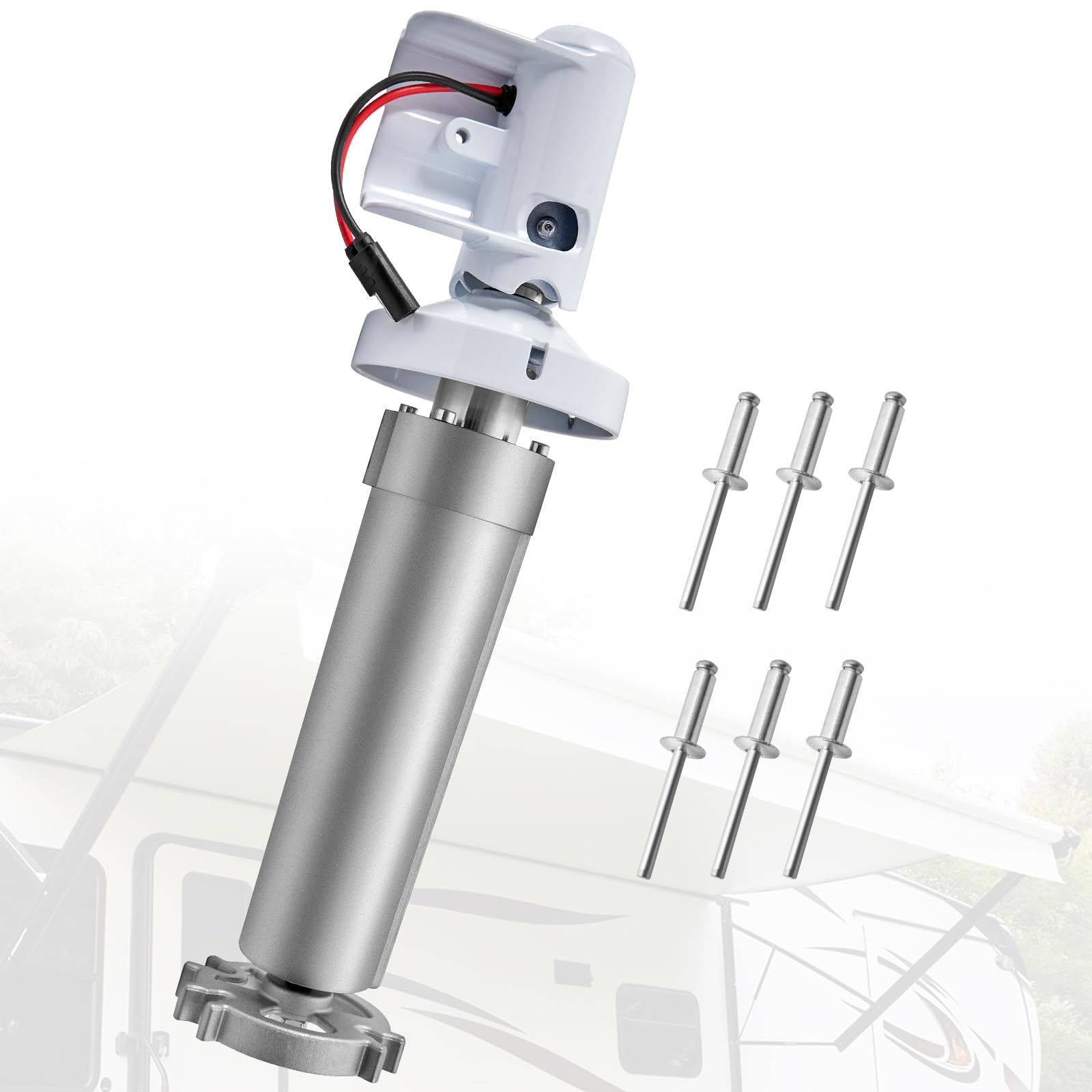 Photo 1 of JURPLIX 3307923.115B Awning Torsion Assembly Power Motor Compatible with Dometic WeatherPro Power Patio Awning RH Drive White