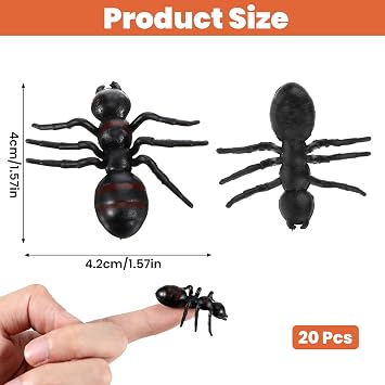 30 Pcs Plastic Ants, 1.6 Black Fake Ants