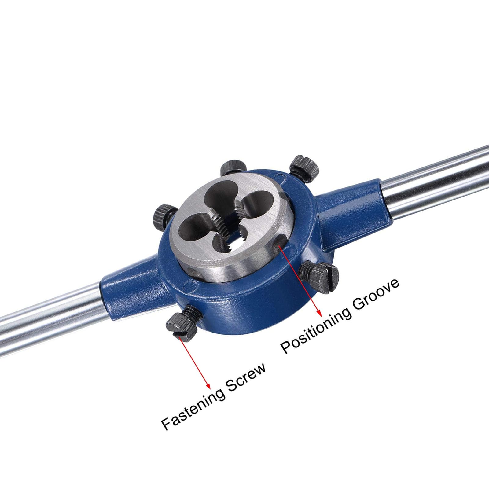 MACHSWON Round Die Stock Handle Wrench Set,5/16-24 UNF Threading Die and 25mm Die Holder (Fits: 16mm-25mm OD Die / M7-M8 Thread Die) Adjustable for Bolt Thread Repair - Image 2
