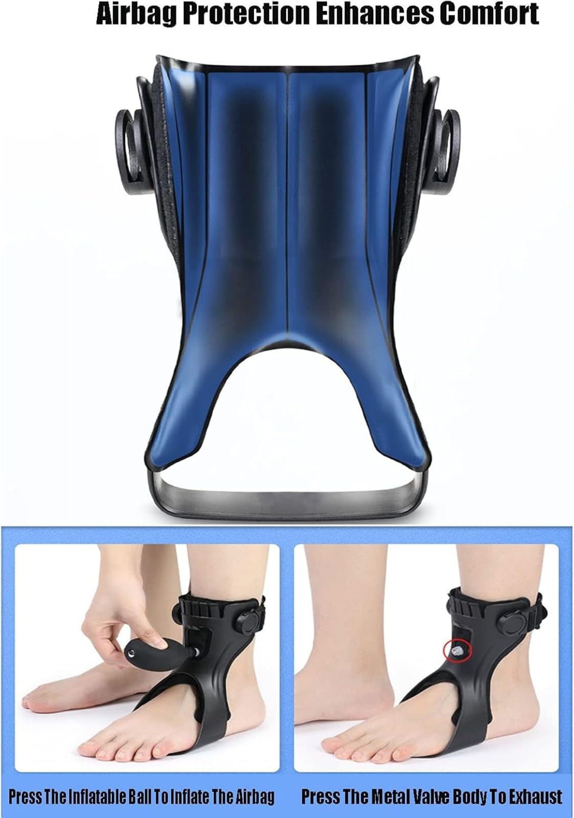 Orthèse De Pied Correcteur De Chute De Pied,Orthèse De Pied Tombant,Support Médical D'orthèse De Pied De Cheville avec Airbag Gonflable,Pied Tombant Posture Releveur Soutien,Unisexe