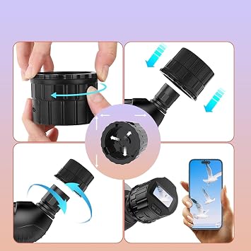 64GB Digital Eyepiece Telescope Camera with 2K HD Video & WiFi - Telescope Microscope Accessory, 25-50mm Eyepiece Adapter, Live View Screen, App Control, Perfect for Astrophotography, Birds Watching