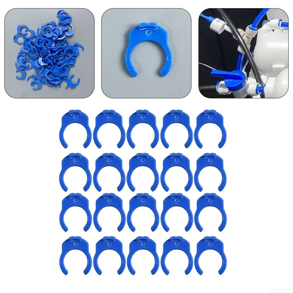 Yuanpgky Lot de 20 clips de verrouillage sécurisés pour raccords de filtre à eau à osmose inverse, clips de fixation de tube en plastique, compatibles avec les systèmes de purification d'eau et