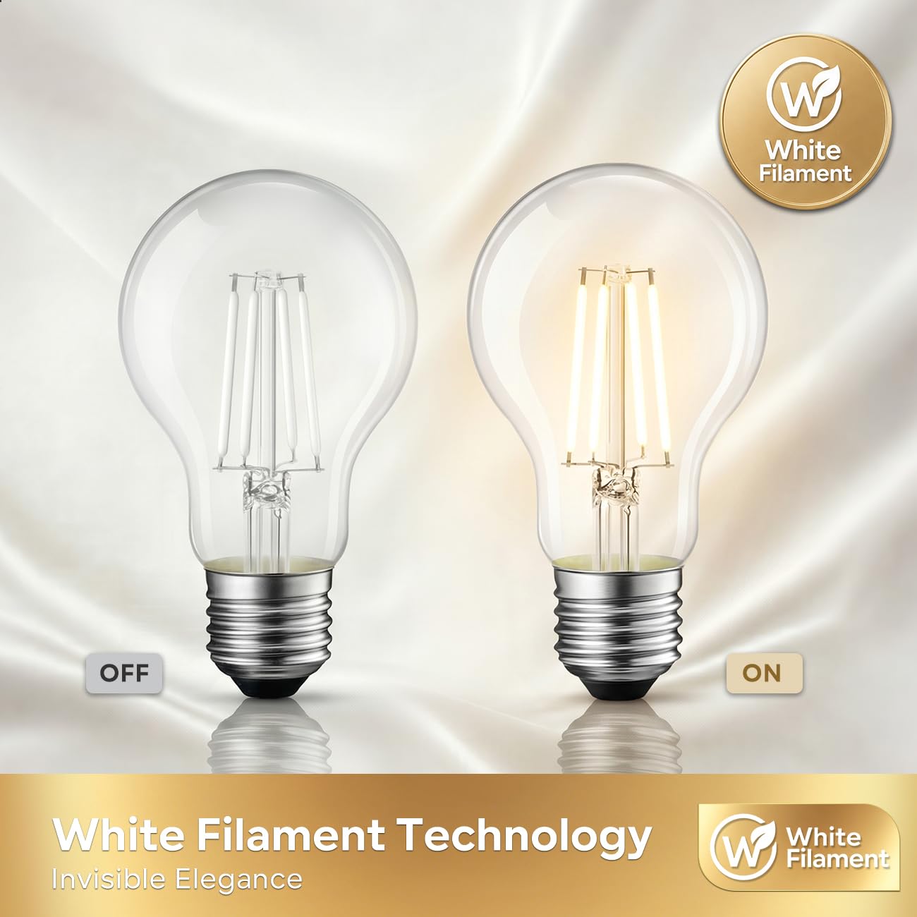 LVWIT Lampadine Filamento LED Attacco E27,Filamento Bianco, 7W Equivalenti a 60W, 806LM, Luce Bianca Calda 2700K, Forma a Pera A60 Stile Vintage, Non Dimmerabile, Alto CRI≥80, Confezione da 6