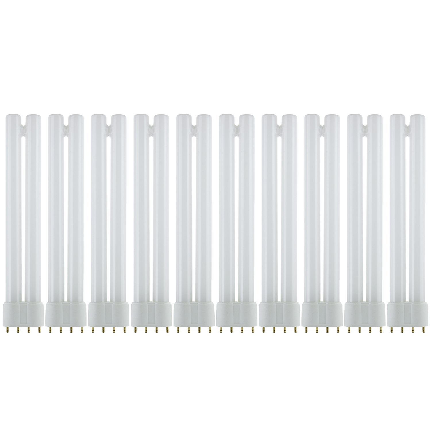 Sunlite FT18DL/835/10PK Compact Fluorescent 18W Twin Tube Light Bulbs, 3500K Neutral White Light, 2G11 Base, 10 Pack