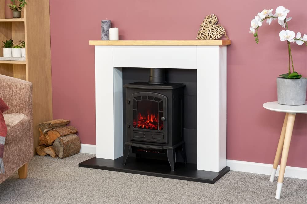 Adam Chester Fireplace in Pure White with Ripon Electric Stove in Black, 39  Inch : Amazon.co.uk: DIY u0026 Tools