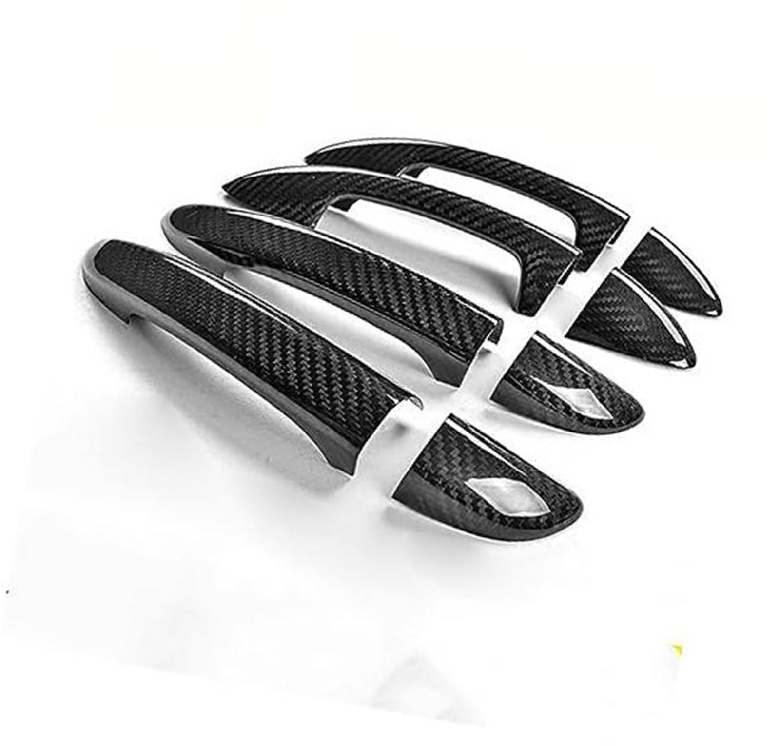 Jodriva Black For Passat, Cc B6 B7 3C B7.5 7.5 Sedan Varian Chrome Carbon Fiber Car Door Handle Cover Trim Car Door Handle Cover(Black)