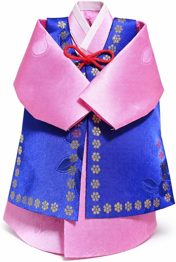 No-Needle DIY Korean Mini Hanbok Craft Kit with Real Fabric (2-in-1 Set)