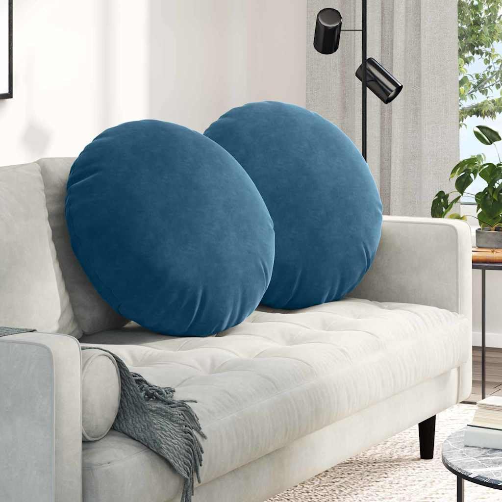 Juego de 2 cojines de asiento azul 60 x 60 x 21 cm – Cojín de suelo suave de terciopelo con cremallera – Cojín decorativo moderno para salón y dormitorio – Cojín de terciopelo con relleno de