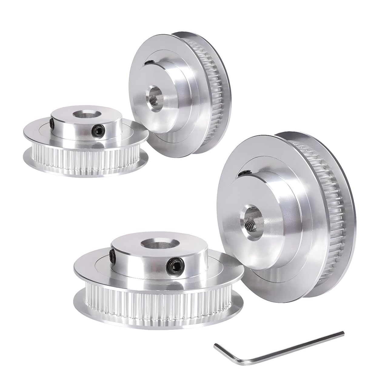 GT2 Pulley 80 Teeth 5mm Bore 6mm Width Timing Belt Pulley Aluminum 80T 5mm Bore Pulley Wheel for Voron 2.4 for 6mm Width GT2 Timing Belt for 3D Printer,CNC (4pcs)