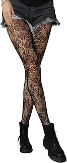 Suximix Fishnet Stockings for Women, Floral Tights with High Waist, Stretchy & Snag-Free for Daily Wear, Parties, Cosplay