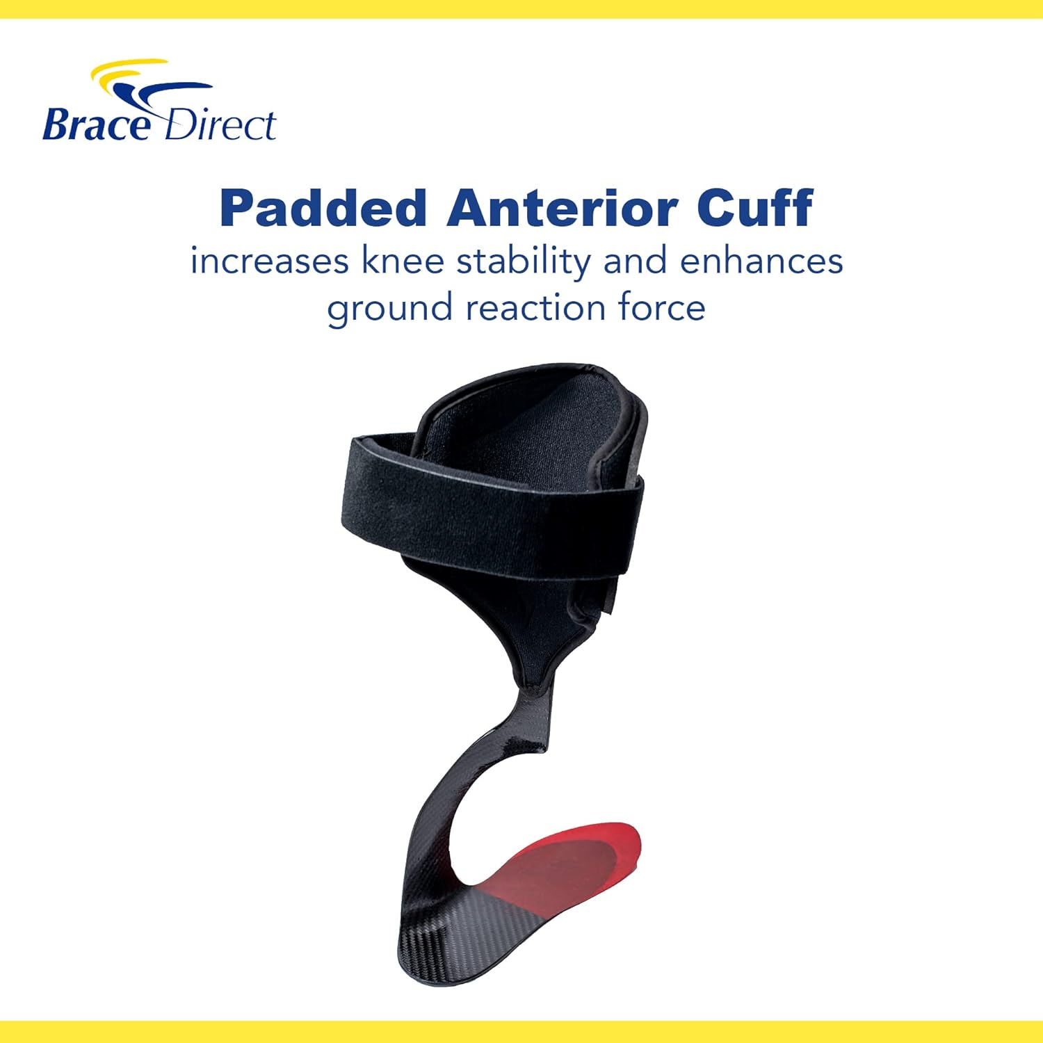 Brace Direct Elite AFO Rehabilitator - Lightweight Carbon Fiber Ankle Foot Orthosis for Drop Foot, Mild to Moderate Ankle Instability and Limb Spasticity, Gait Assistance PDAC L1932 - Guardian