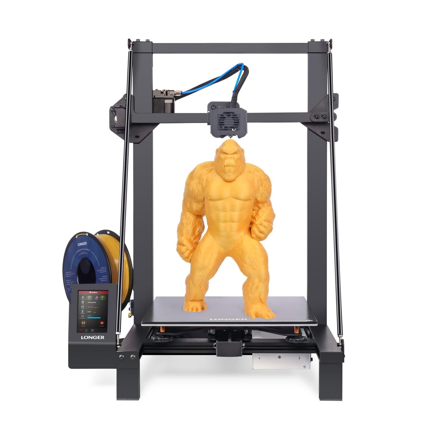 LONGER LK5 Pro Stampante 3D, preassemblata al 90%, volume 300×300×400 mm, piano in vetro riscaldato, scheda madre silenziosa, tubo in teflon alta temperatura, open source.