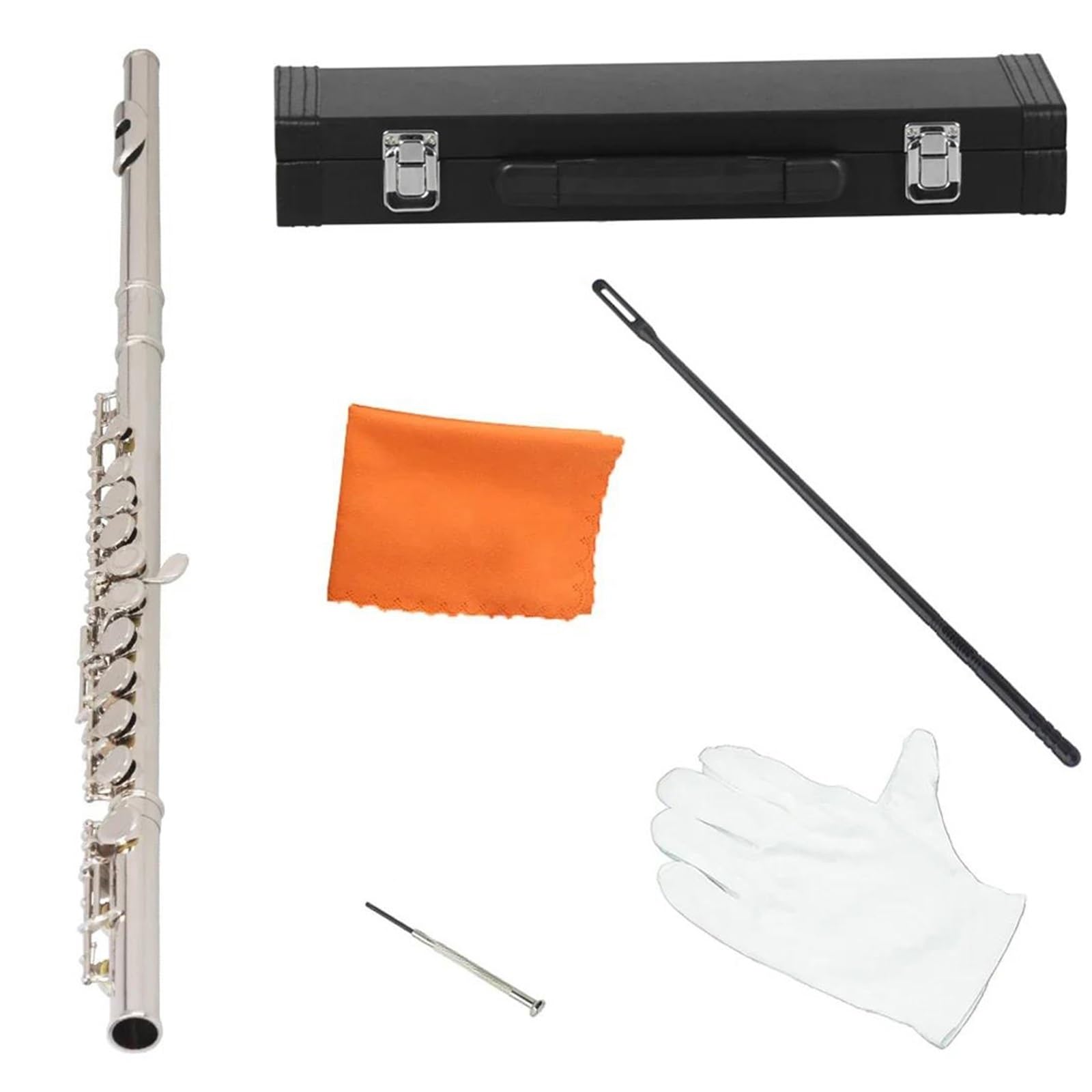 Flauta C De 16 Agujeros Con Llave E Instrumento Viento Madera Profesional Tubo Cuproníquel Cerrado Kit