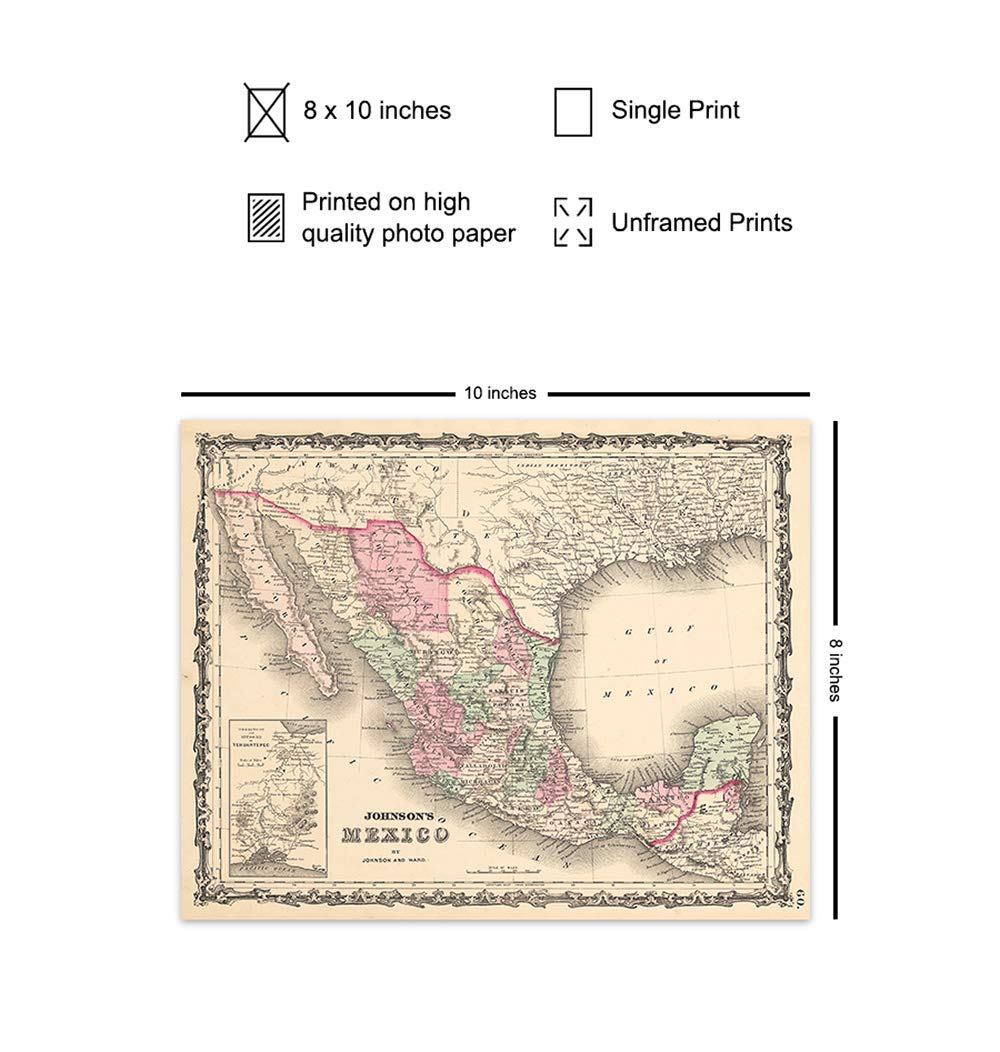 Buy Mexican Wall Art Mexican Wall Decor Mexico Map Mexican Gifts Vintage Map Mexican