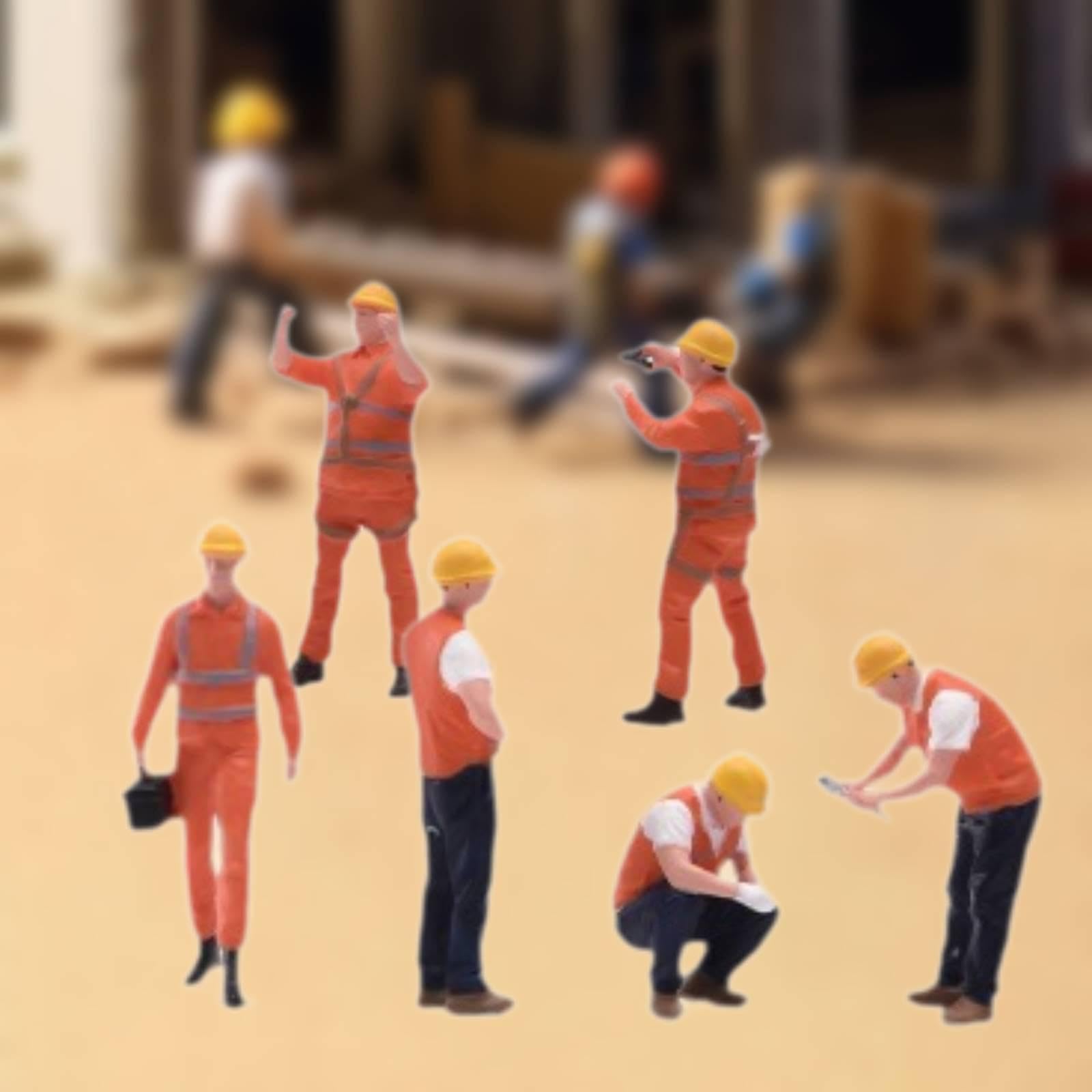 Figura de de Mantenimiento a Escala 1/64 (6 Piezas) para Maquetas de Trenes.