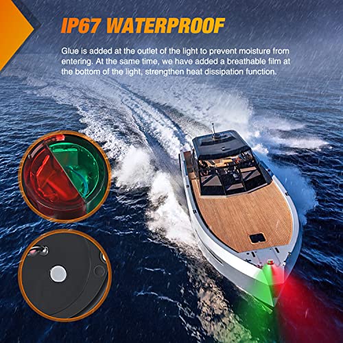 Image of Nilight Marine Boat Navigation Light 24LED Red Green LED Port Starboard Signals Bow Lights 12V Waterproof for Skeeter Yacht Pontoon Speedboat Sailboats Fishing Boats