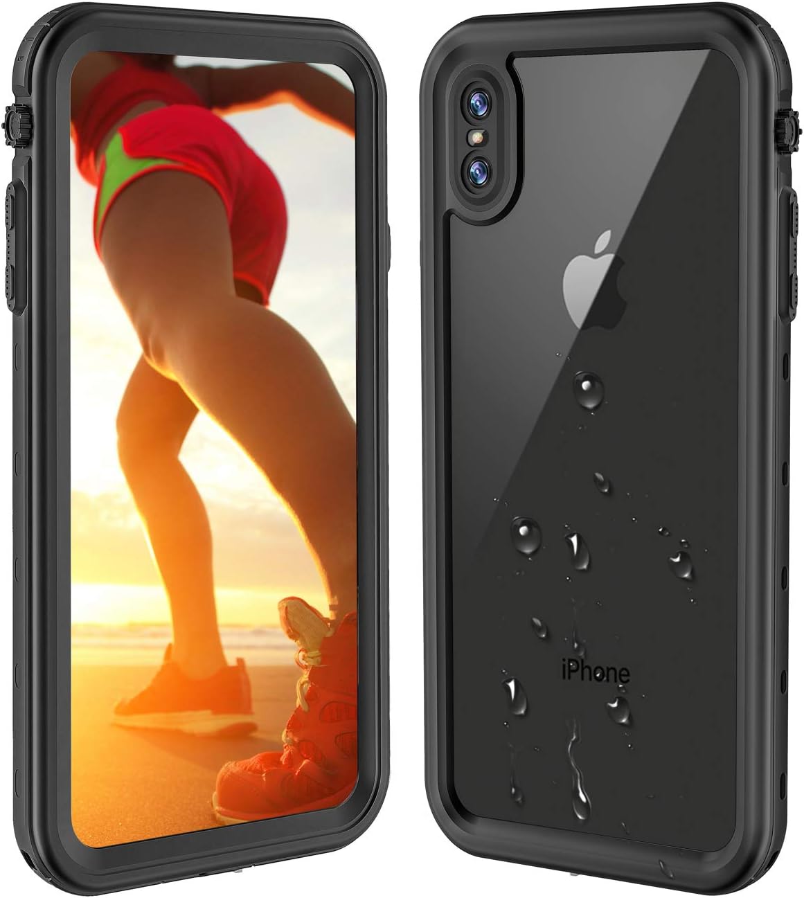 iPhone Xs Max Waterproof Case, iPhone Xs Max Cases Shockproof Underwater Full Body Impact Protection Case for iPhone Xs Max with Bulit-in Screen Protector (Transparent Black, 6.5 inch)