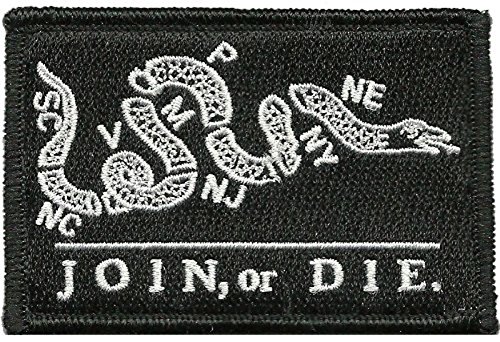Join Or Die Tactical Patch - Black by Gadsden and Culpeper