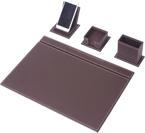 MOOG - Juego de escritorio de cuero, accesorios de oficina en casa, suministros de escritorio, juego de escritorio de cuero, accesorios de