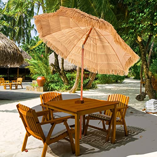 Strandschirm Sonnenschirm, Sonnenschirm für Strand, Bast-Sonnenschirm, Neigbar, Tragbar, Wasserdicht, für Garten, Urlaub, Balkon, 230 cm Cover