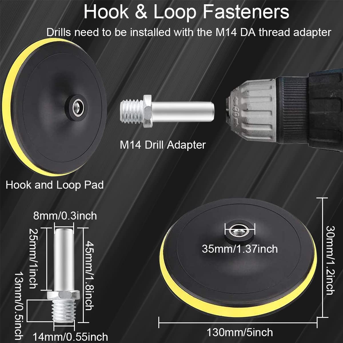 Kit 7 éponges Polissage Voiture YALiya - Tampons 150mm Visseuse Polisseuse