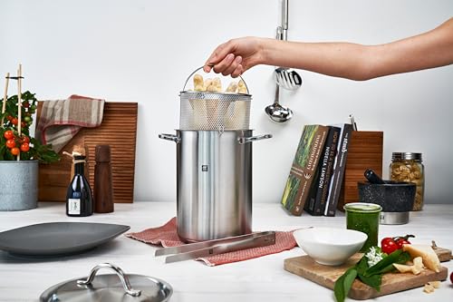 ZWILLING 40990-005 16 cm Pasta/Asparagus Pot – Large Cooking Pot with Hooked Basket, 4.5L Stockpot, Induction Hob Suitable, Spaghetti Pan with Strainer, 18/10 Stainless Steel Cookware, Pressure Pot - Image 6