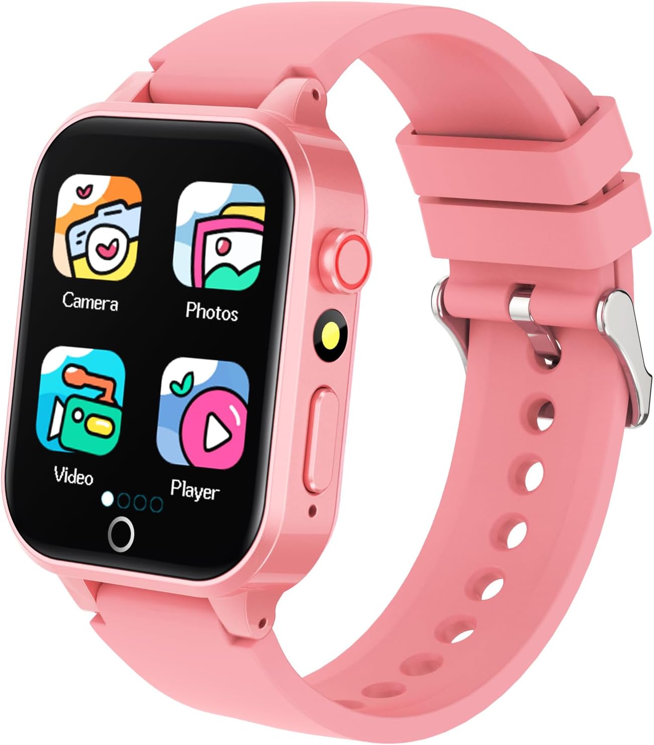 Vakzovy Kids Smart Watch Girls Gift for Girl Aged 6-12, with 26 Games Camera Music Video Pedometer Educational Toys Birthday Gifts Ages 5 6 7 8 lightpink