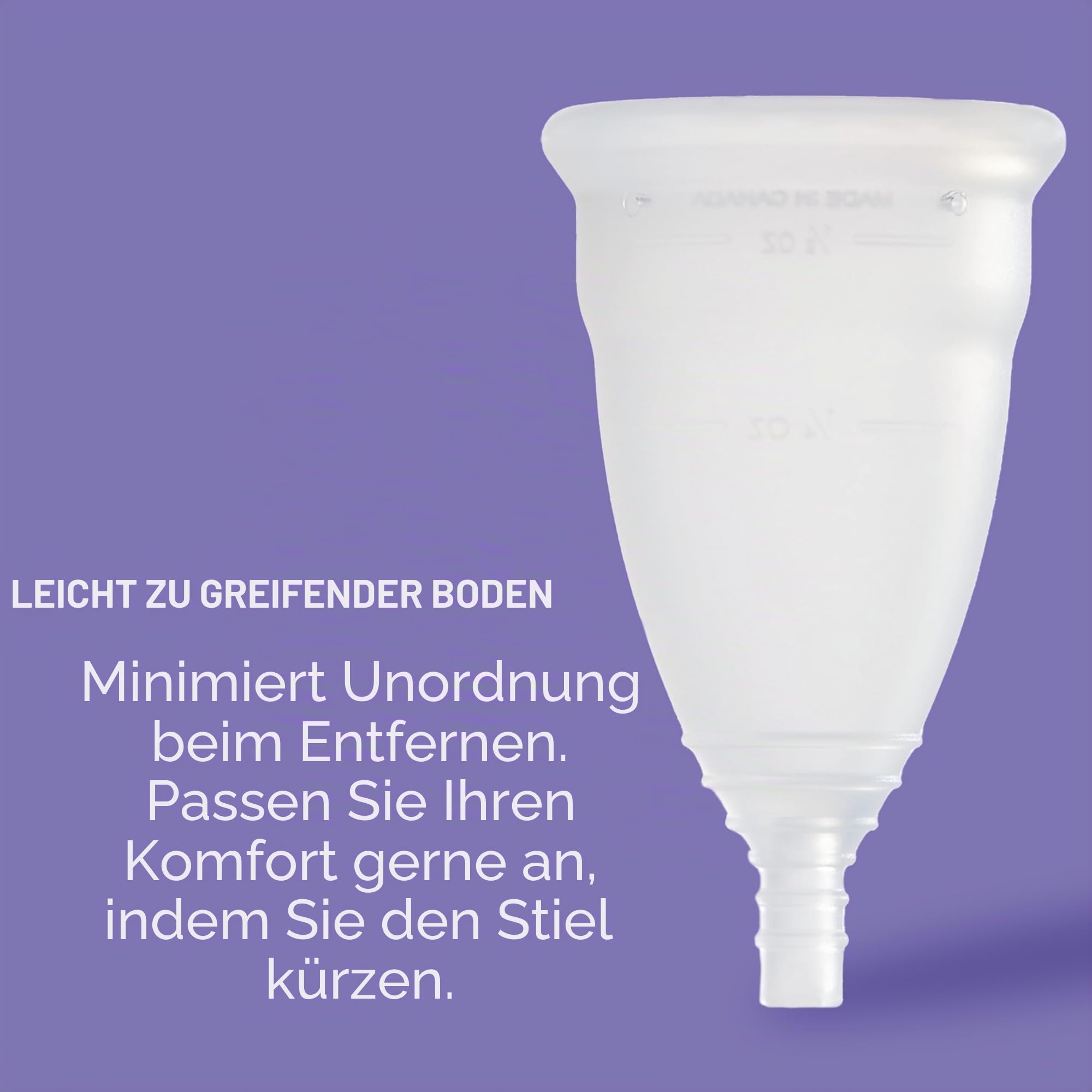 DivaCup Menstruationstasse Modell 0 – Wiederverwendbare Periodentasse aus 100% medizinischem Silikon – Bis zu 12 Stunden auslaufsicherer Period Cup – Umweltfreundliche Menstrual Cup