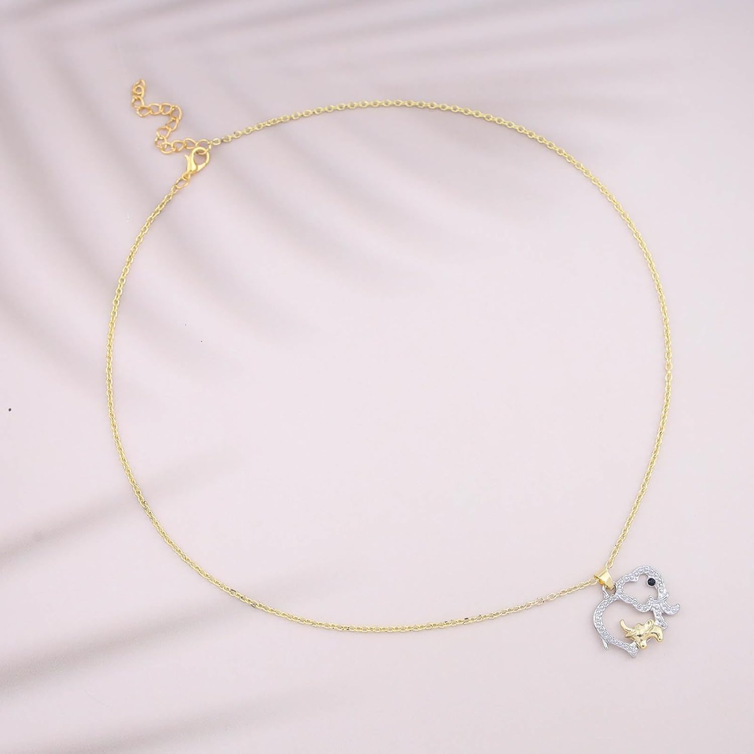 Bohemian Elephant Choker Necklace Silver Hollow Elephant Pendant Necklace Small Elephant Necklace Minimalist Cutout Elephant Chain Necklace Jewelry for Women Gifts - Image 3