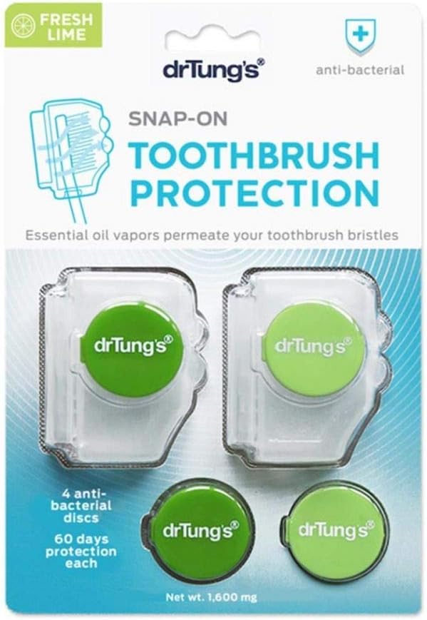 Dr. Tung's, Snap-On Toothbrush Sanitizer, 2 Toothbrush Sanitizers (Assorted Colors)