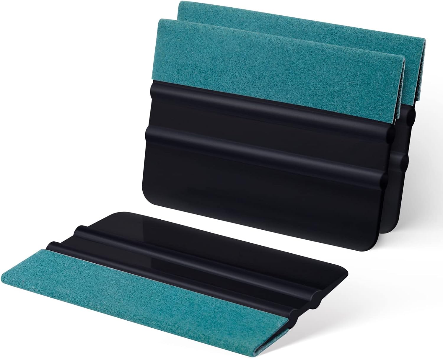 FOSHIO Vinyl Wrap Squeegee 4 Inch with Micro Fiber Suede Felt Edge, Vinyl Scraper for Window Tinting, Sign Making and Sticker Wrap Application Tools, Pack of 3 Black Felt Squeegee for Vinyl : Automotive
